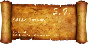 Sáfár István névjegykártya